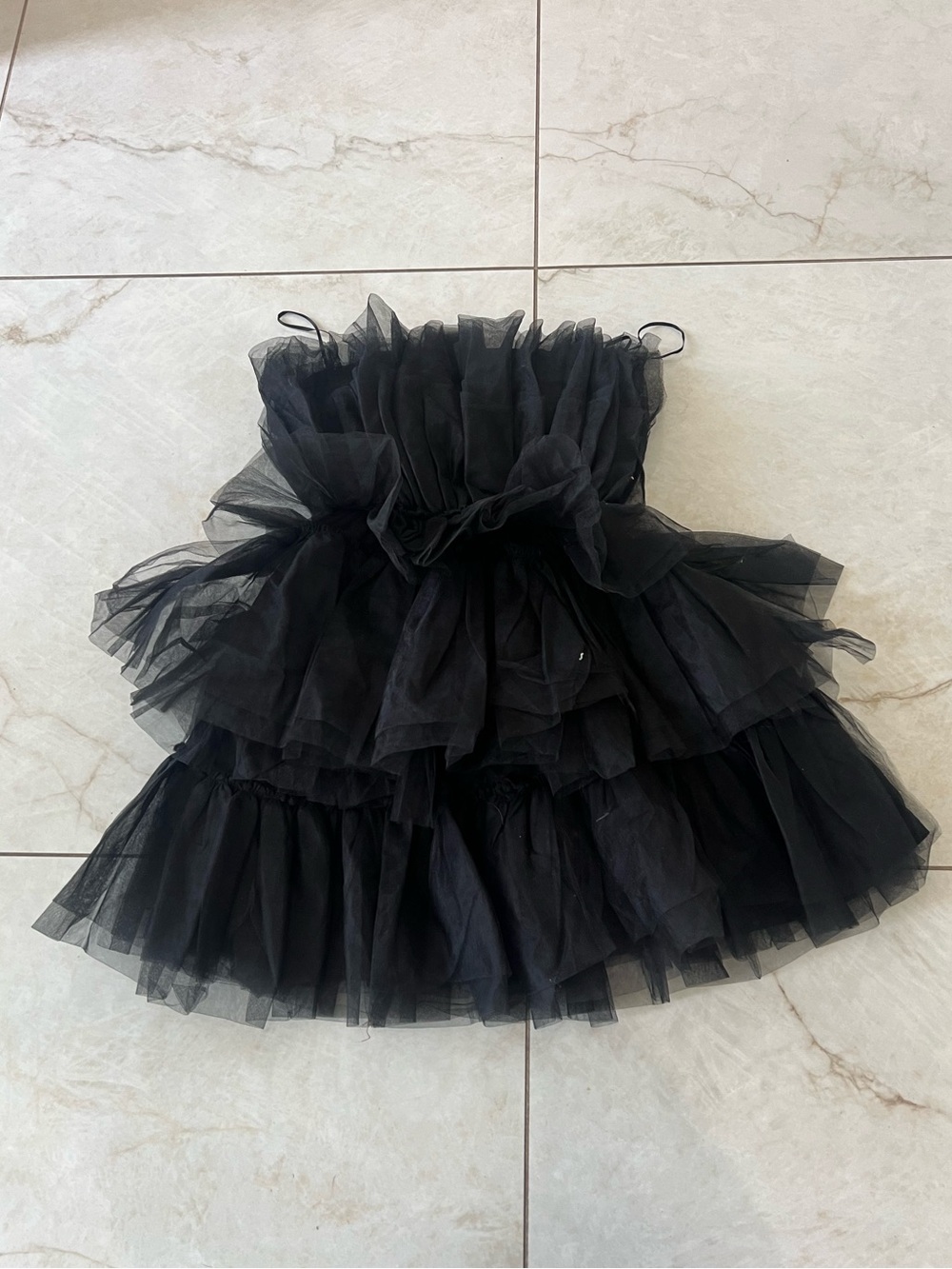 Audrey Parks Francesca's Black Tulle Mini Dress Size Small